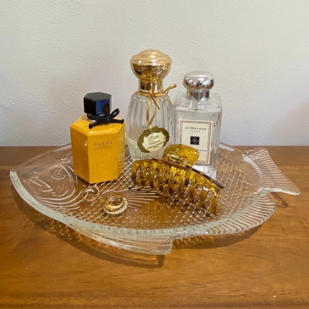 Vintage Glass Fish Tray Plate